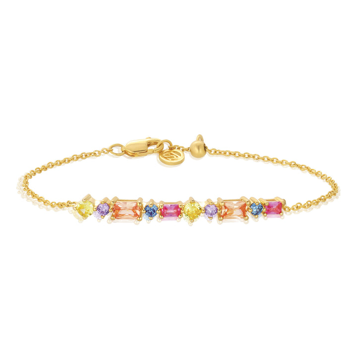 Ivrea 18K Gold Plated Bracelet w. Mixed colored Zirconias