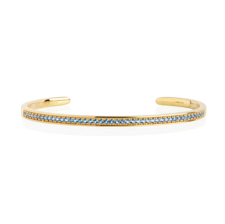 Valiano Forgyldt Bangle m. Blå Zirkoner