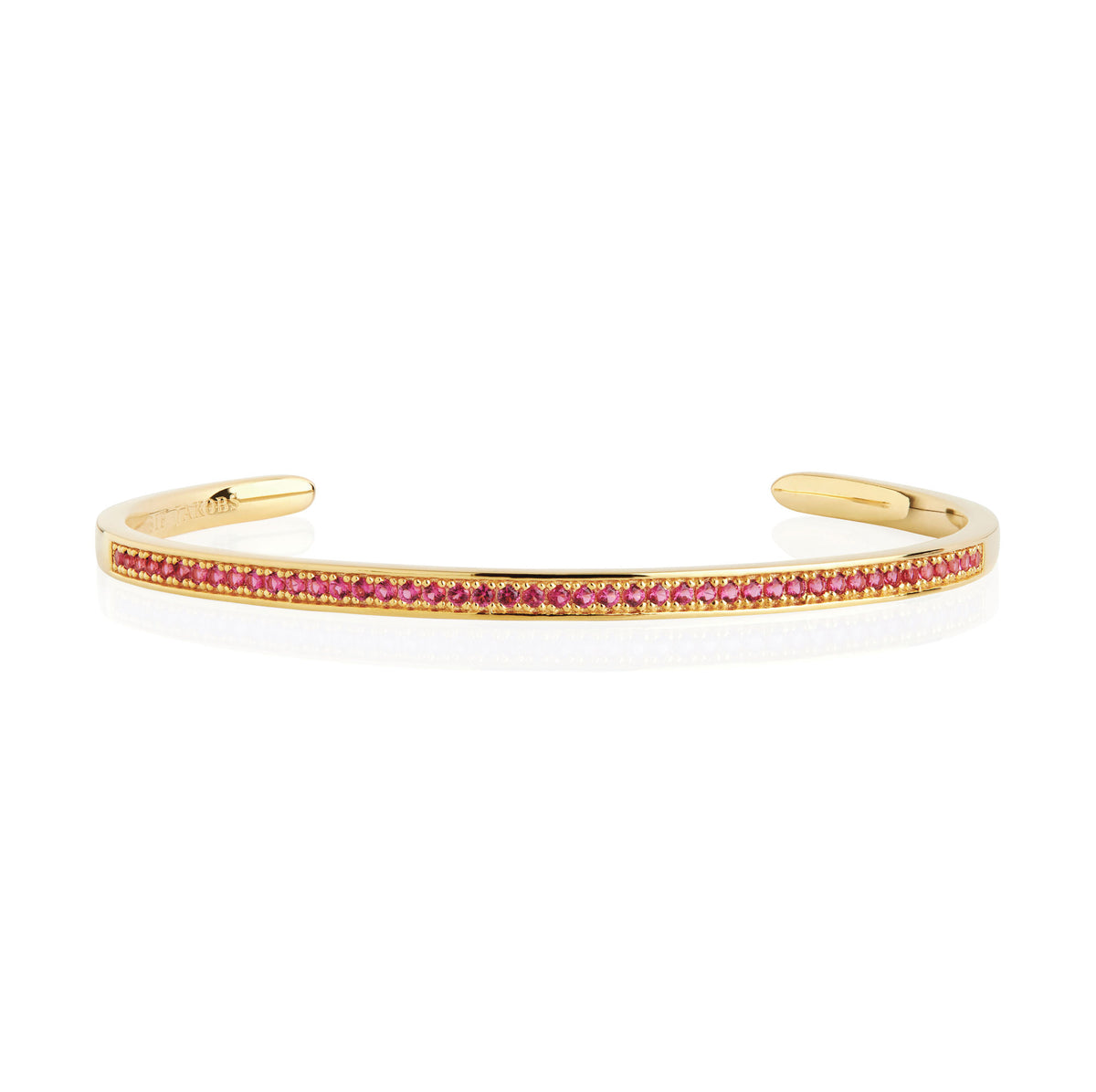 Valiano Gold Plated Bangle w. Red Zirconias