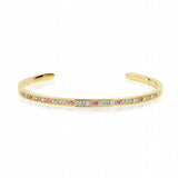 Valiano Gold Plated Bangle w. Blue, White, Yellow, Purple & Pink Zirconias