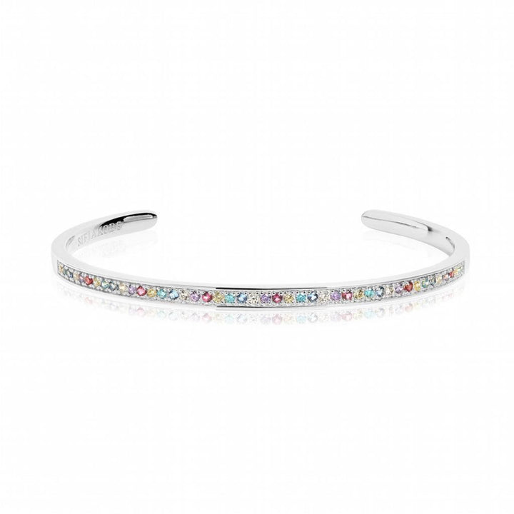 Valiano Silver Bangle w. Blue, White, Yellow, Purple & Pink Zirconias