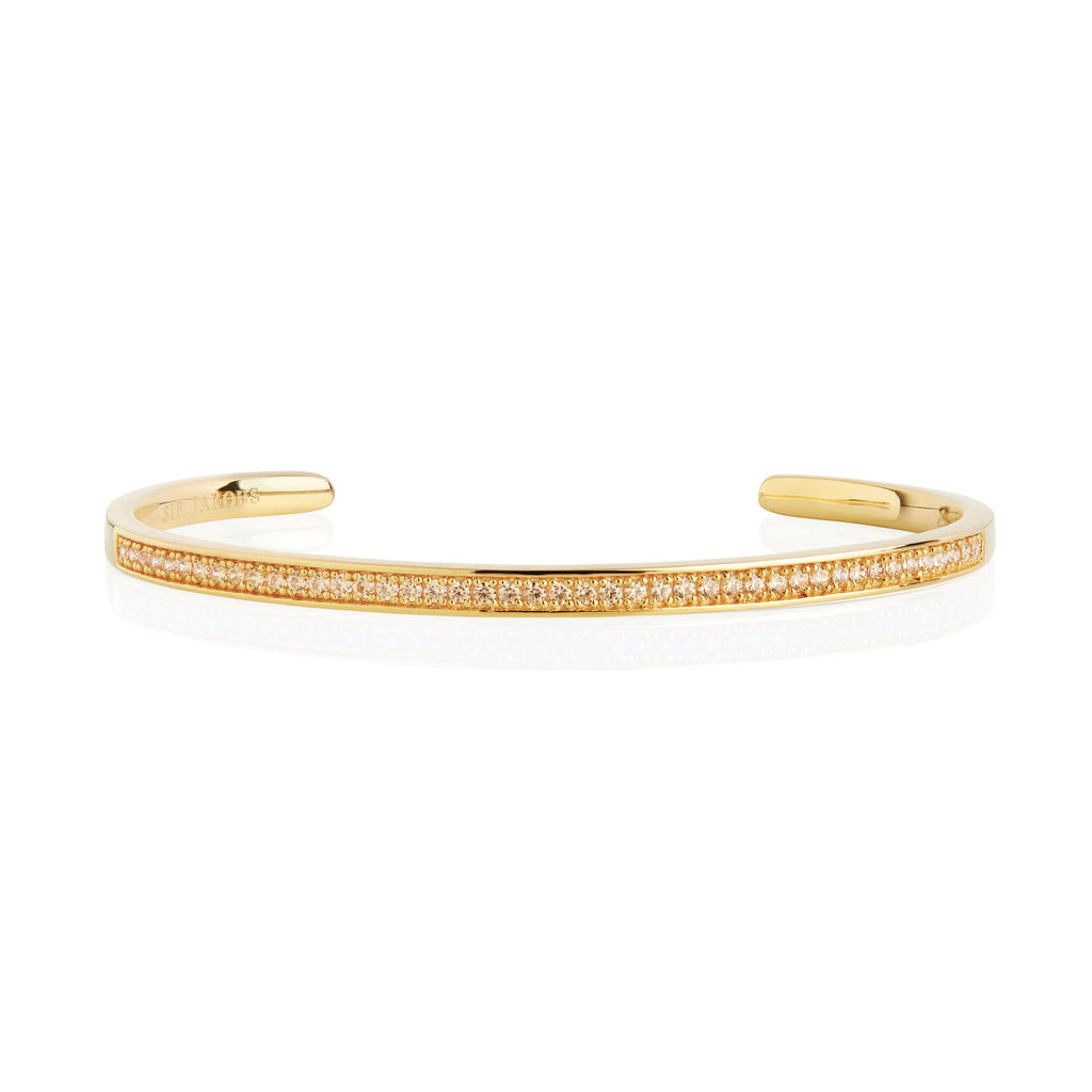 Valiano Gold Plated Bangle w. Yellow Zirconias