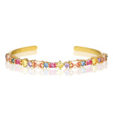 Ivrea 18K Gold Plated Bangle w. Mixed Colored Zirconias
