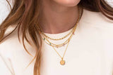 Princess Baquette Gold Plated Necklace w. Pink, Blue, Green, Orange & Purple Zirconias