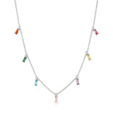 Princess Baquette Halskette aus Silber I Zirkon