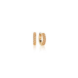 Ellera Gold Plated Hoops w. Yellow Zirconias 11 mm