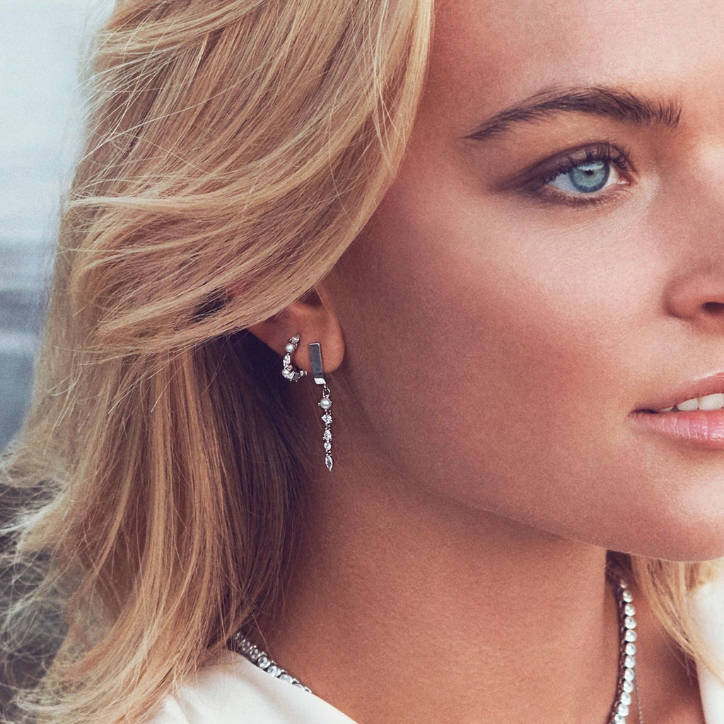 Adria Pendolo Ohrringe aus Silber I Weißer Zirkon