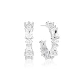 Ivrea Medio Silver Hoops w. Zirconias