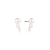 Ponza Three Silver Studs w. Pearls