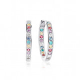 Corte Sølv Øreringe m. Blå, Hvide, Gule, Lilla & Pink Zirkoner