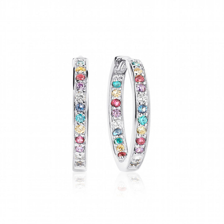 Corte Silver Earrings w. Blue, White, Yellow, Purple & Pink Zirconias