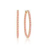 Valiano Gold Plated Hoops w. Pink Zirconias