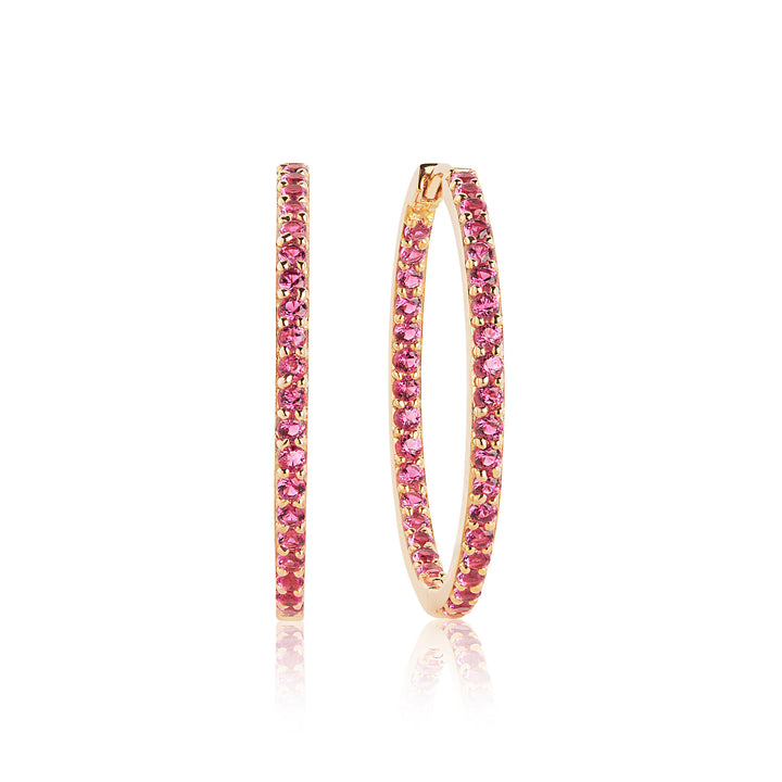 Valiano goldene Hoops I Roter Zirkon