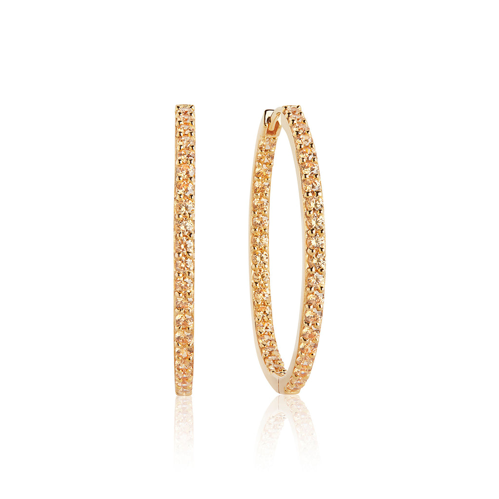 Valiano Gold Plated Hoops w. Yellow Zirconias