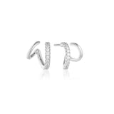 Ellera Due Piccolo Silver Hoops w. White Zirconias