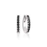 Ellera Medio Silver Earrings w. Black Zirconias