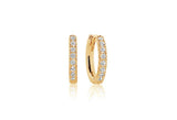 Ellera small Gold Plated Hoops w. White Zirconias