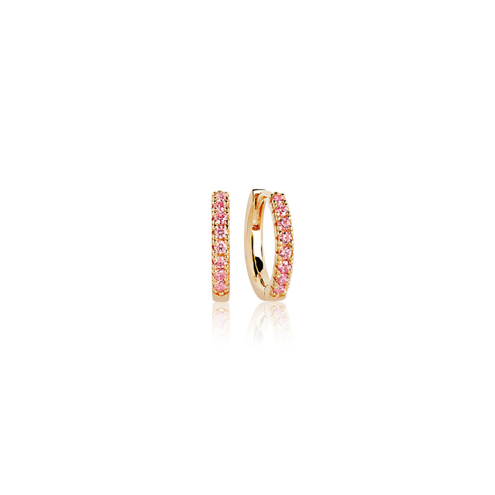 Ellera Forgyldt Hoops m. Pink Zirkoner