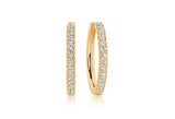 Ellera grande Gold Plated Hoops w. White Zirconias