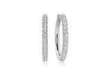 Earrings Silver Hoops w. White Zirconias