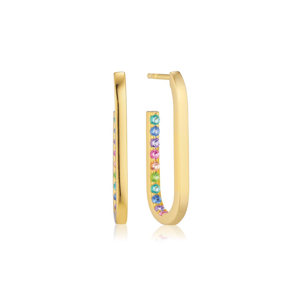 Capizzi Medio 18K Forgyldte Hoops m. Zirkoner