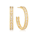 Roccanova Circolo Grande 18K Forgyldte Hoops m. Zirkoner