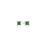 Ellera 18K Gold Plated Studs w. Green Zirconia