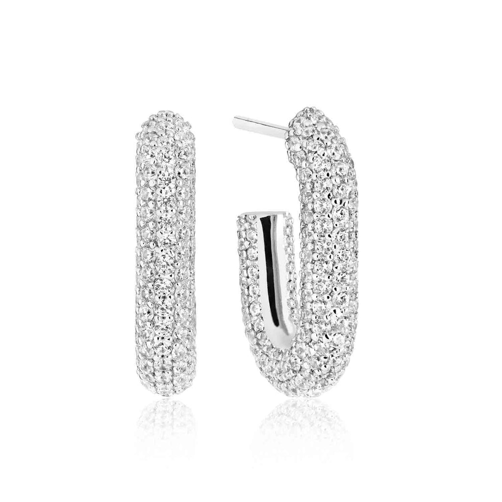 Capri Piccolo Silver Earrings w. White Zirconias