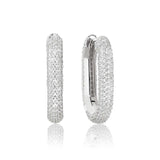 Capri Medio Silver Earrings w. White Zirconias