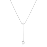 Adria Lungo Halskette aus Silber I Weißer Zirkon & Perle