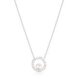 Ponza Circolo Silver Necklace w. Zirconias