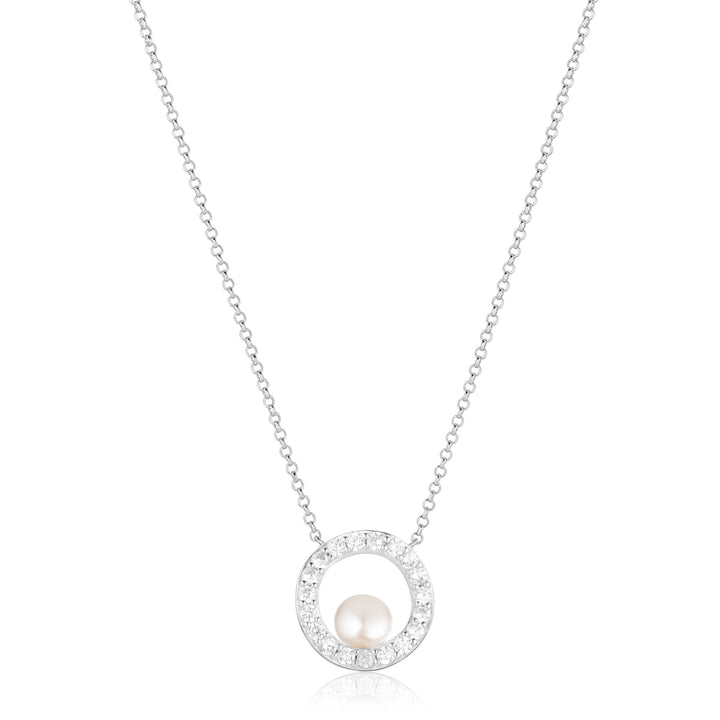 Ponza Circolo Silver Necklace w. Zirconias