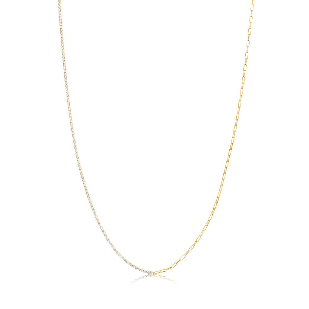 Ellera Gold Plated Necklace w. White Zirconias
