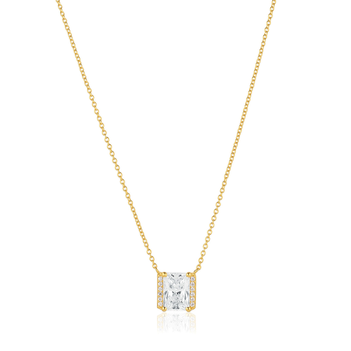 Roccanova X-Grande 18K Gold Plated Necklace w. Zirconias