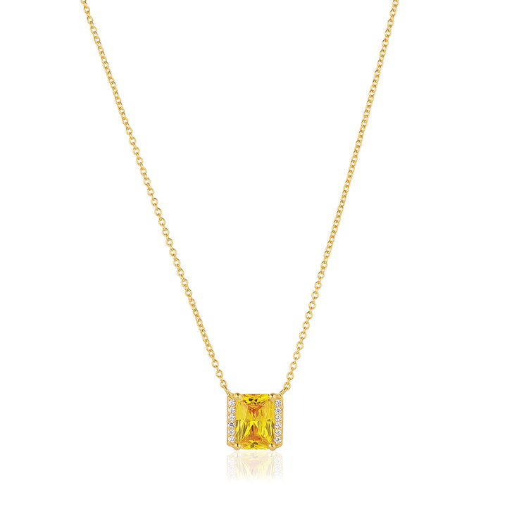 Roccanova X-Grande 18K Gold Plated Necklace w. Yellow & White Zirconias
