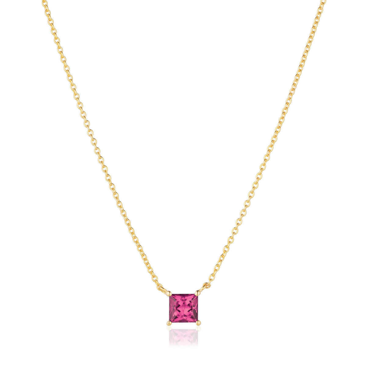 Ellera Quadrato 18K Gold Plated Necklace w. Zirconia