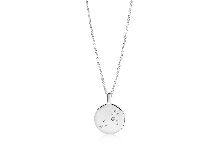 Zodiaco Leo Silver Necklace w. White Zirconias