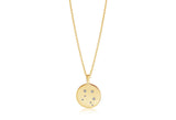 Zodiaco Libra Gold Plated Necklace w. White Zirconia