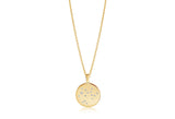 Zodiaco Sagitarius Gold Plated Necklace w. White Zirconias