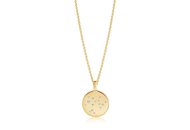 Zodiaco Sagitarius Gold Plated Necklace w. White Zirconias