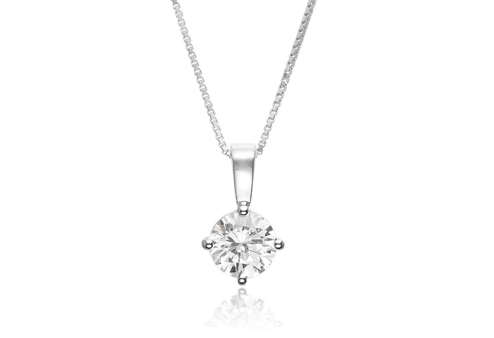 Princess rund 8mm Halskette aus Silber I Weißer Zirkon
