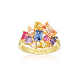 Ivrea Grande 18K Gold Plated Ring w. Mixed Colors Zirconias