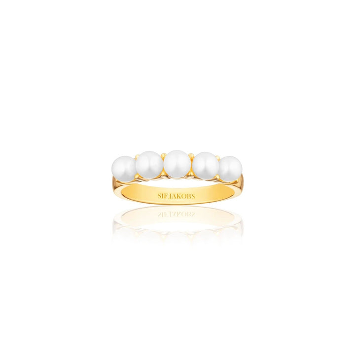 Padua Gold Plated Ring w. White Pearls