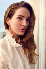 Capizzi X-Grande 18K Gold Plated Hoops w. Zirconias