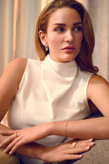 Ponza 18K Gold Plated Hoops w. Zirconias & Pearl