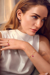 Ponza Three Silver Studs w. Pearls