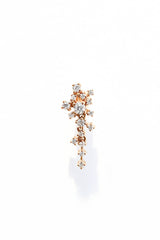 Small Cascade 18K Gold Earring w. Diamonds