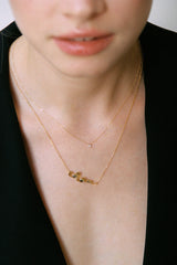 Small Minibox 18K Gold Necklace w. Diamond