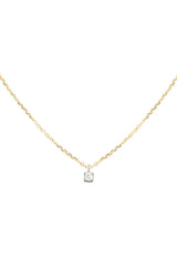 Small Minibox 18K Gold Necklace w. Diamond
