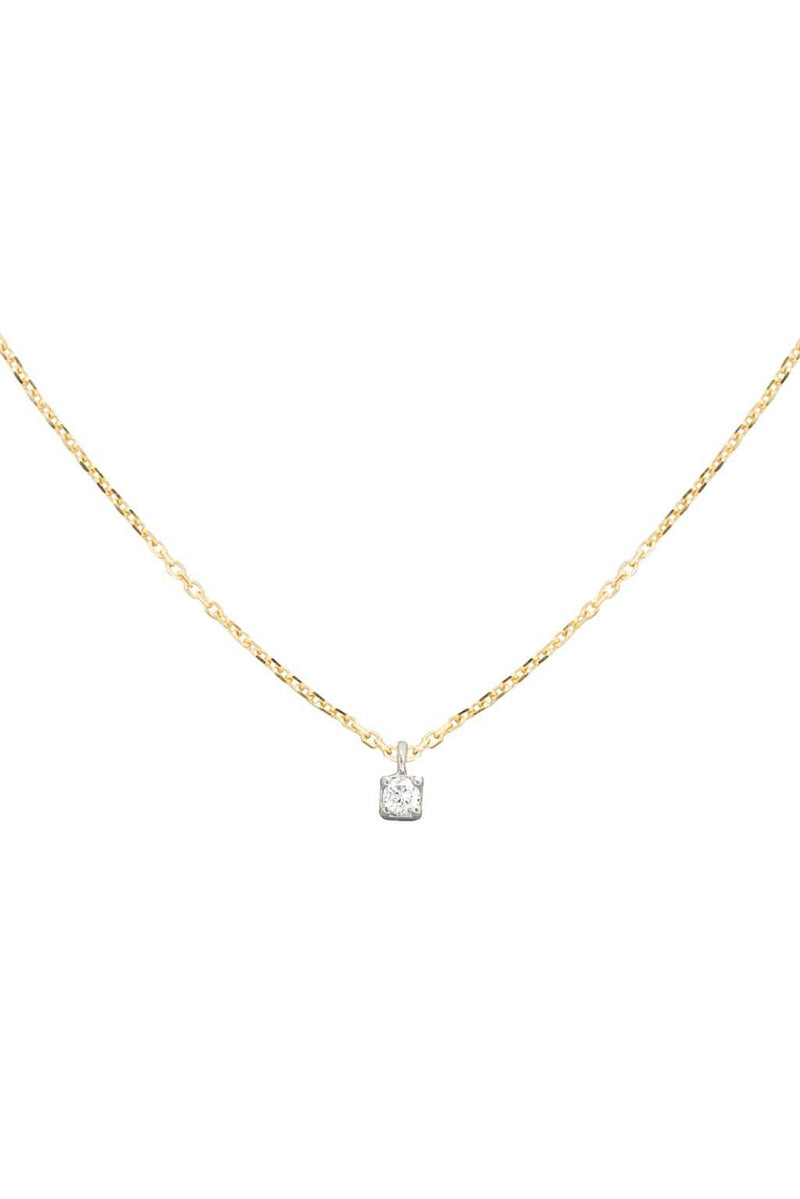 Small Minibox 18K Gold Necklace w. Diamond
